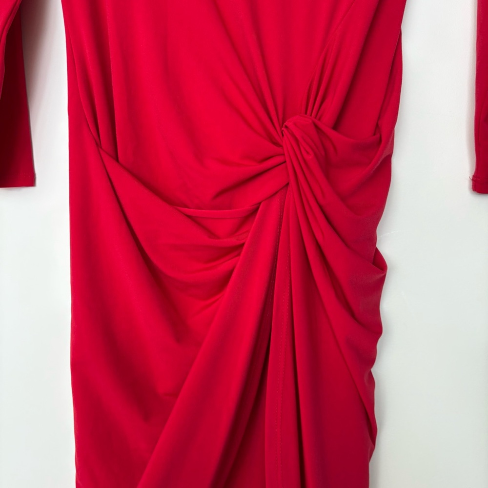 VELVET by Graham & Spencer Elegant Red V-Neck Dress - Picture 6 of 13